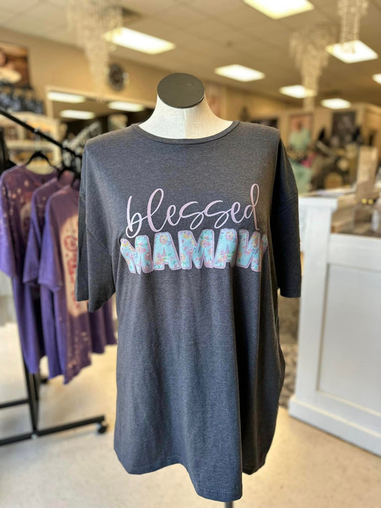 Blessed Mamaw (pink and teal) T-Shirt