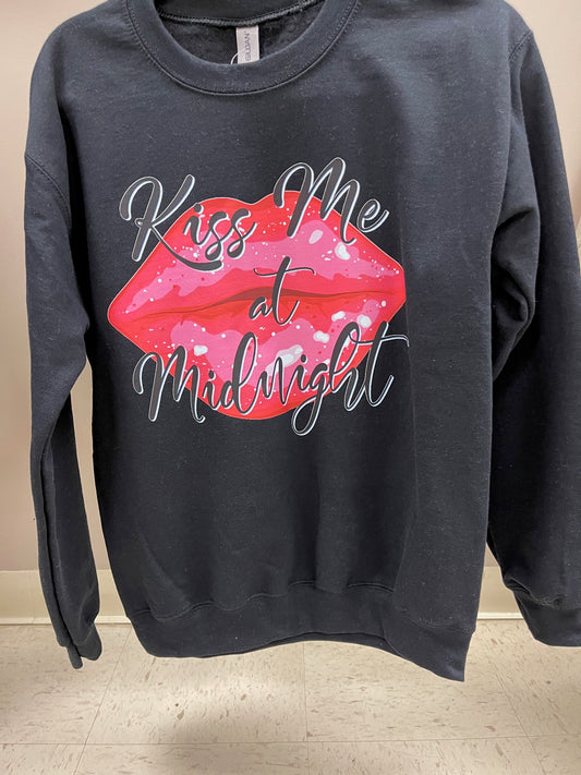 Kiss me at Midnight on Black Sweatshirt