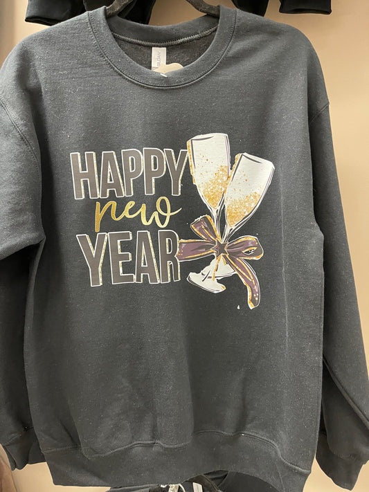 Happy New Year on Black Sweatshirt