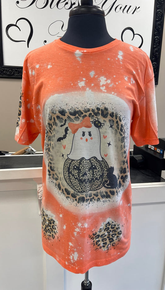 Leopard Ghost Pumpkin T-Shirt