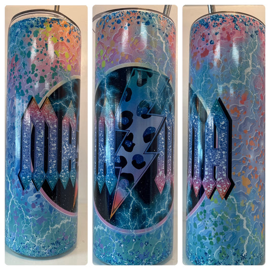 Glitter Mama Lightening Bolt Tumbler